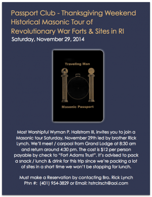 Travel Club - Thanksgiving Rev War Tour Flyer image
