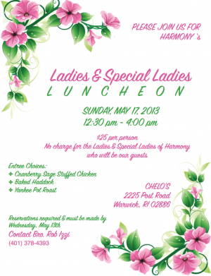 Spring Ladies Luncheon Flyer 2015 image