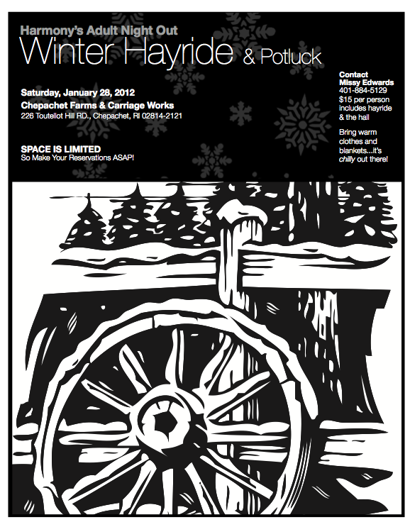 Harmony’s Adult Night Out – Winter Hayride & Potluck – Saturday, January 28th
