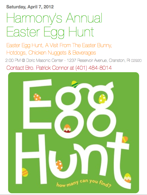 Harmony’s Annual Easter Egg Hunt – Saturday, April 7, 2012 @ 2:00 PM
