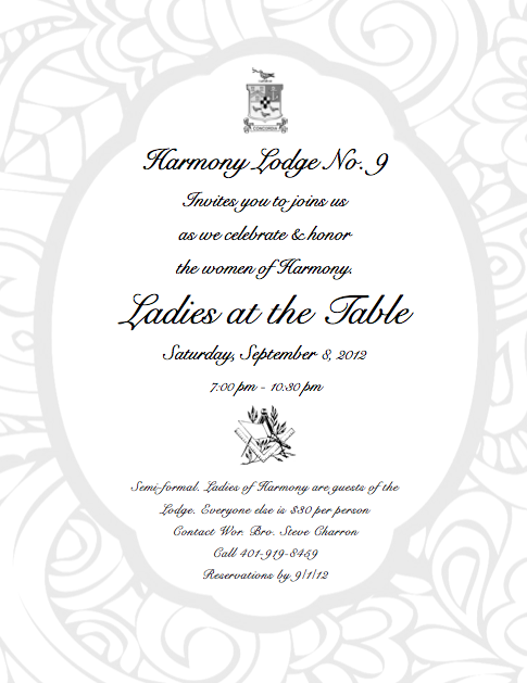 Ladies at the Table – Saturday,September 8, 2012