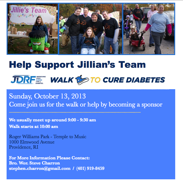 Annual JDRF Walk – Sunday, October 13, 2013
